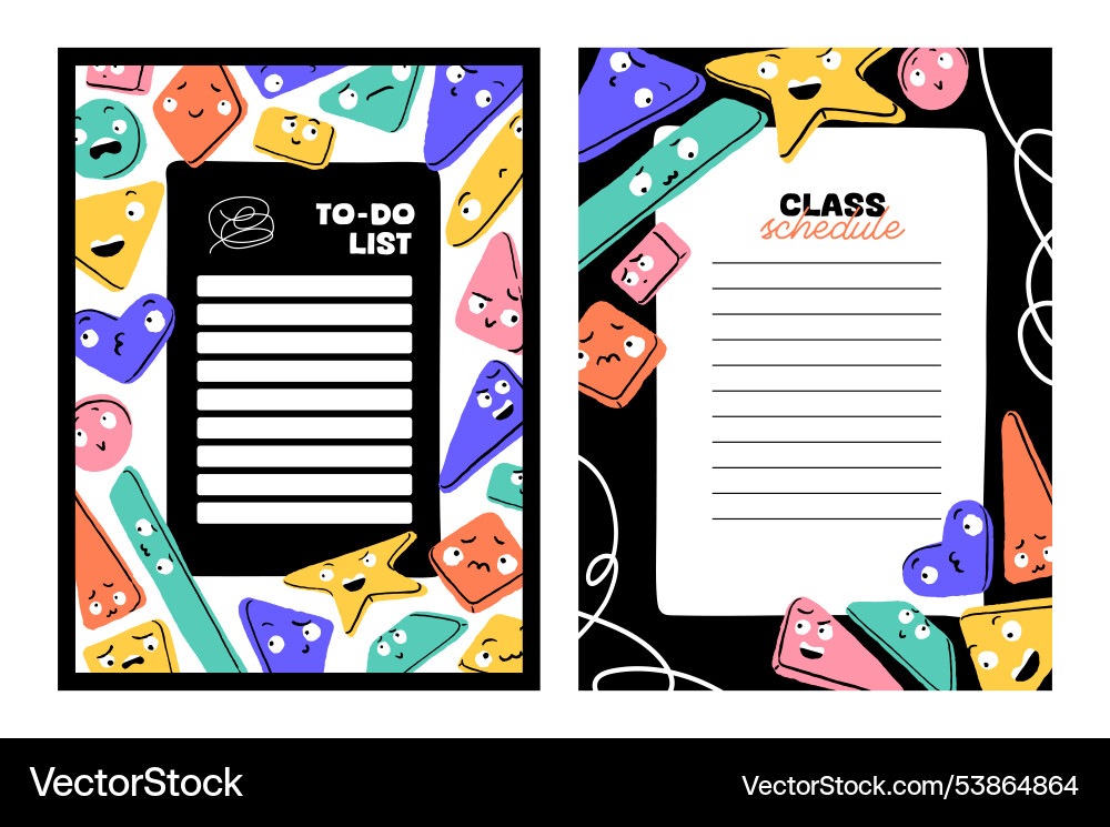 Templates of to do list planner with pattern Vector Image