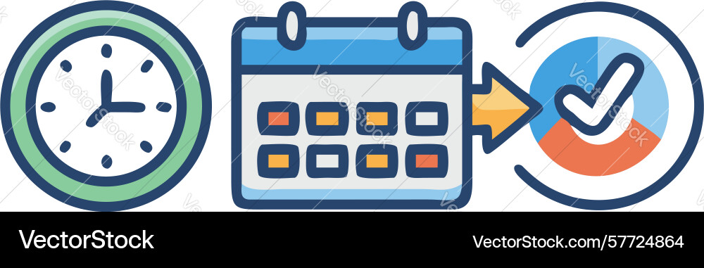 Time management and scheduling system vector image