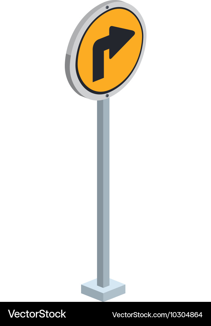 Traffic signal with arrow isometric icon Vector Image