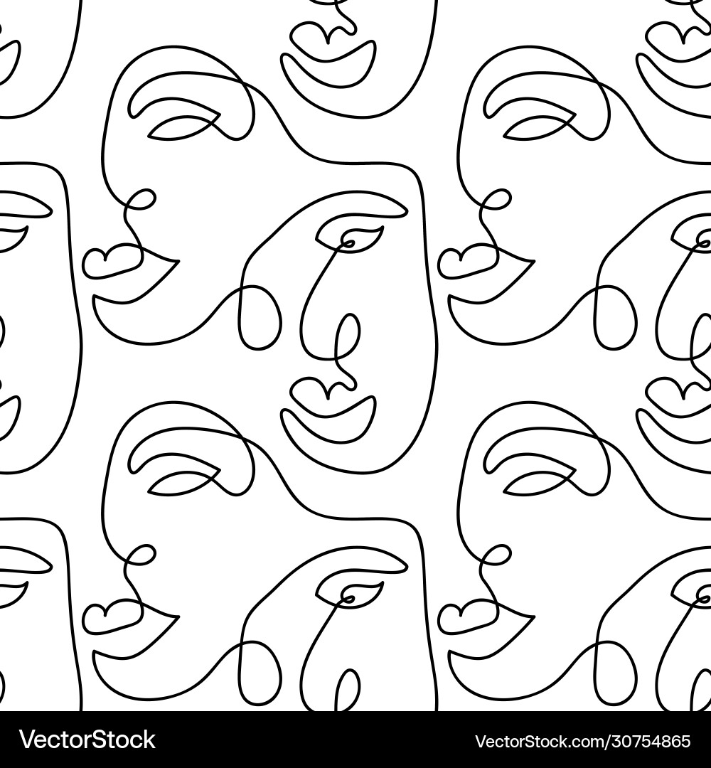 Abstract Line Face Pattern vector image