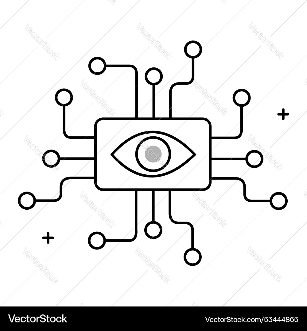 AI Neural Network Icon vector image