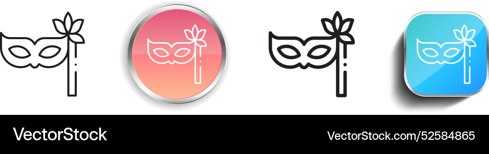 Carnival icon thin linear regular and button vector image