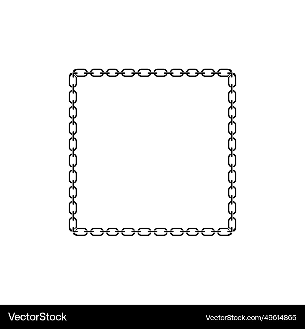 Chain frame of rectangular shape metal links Vector Image