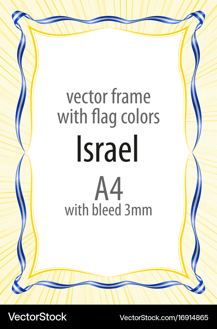 Frame and border of ribbon with the colors Vector Image
