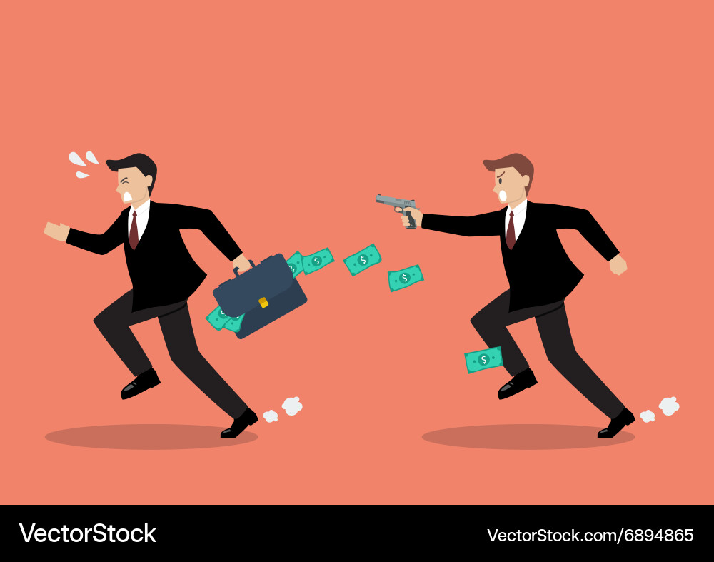 Man Fleeing Gunman Vector Image