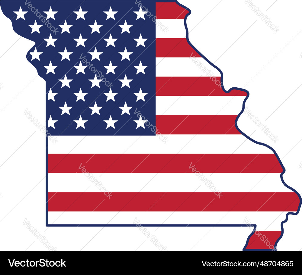 Missouri State Map with USA Flag Vector Image