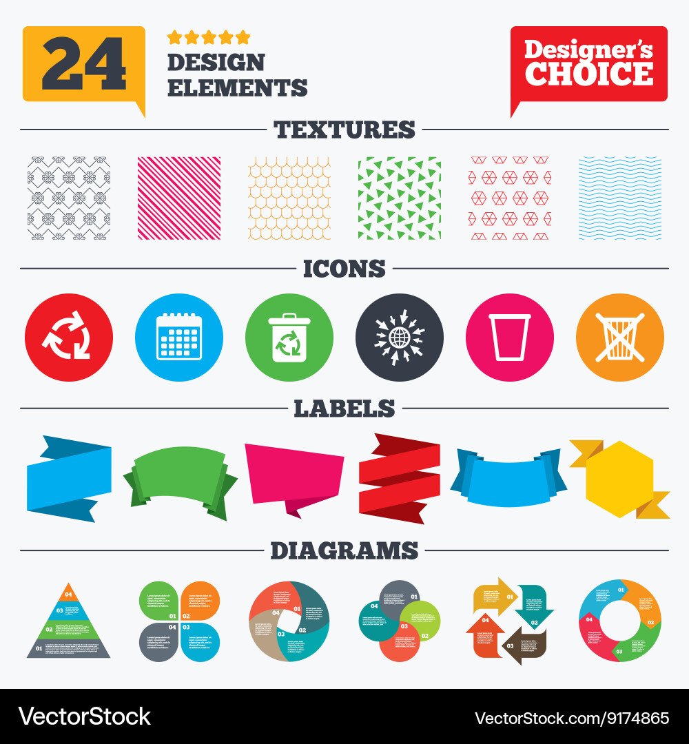 Recycle bin icons reuse or reduce symbol Vector Image