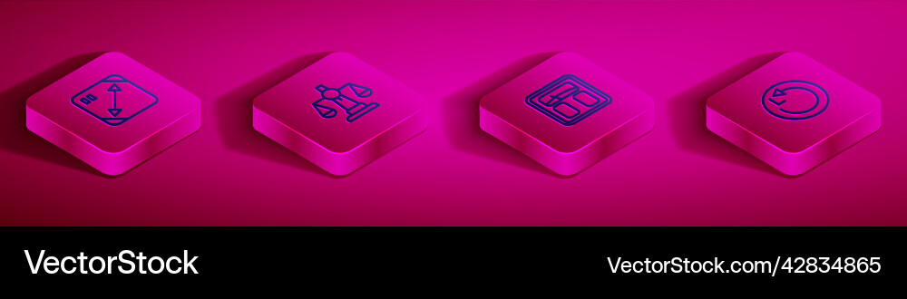 Set isometric line diagonal measuring scales Set isometric line diagonal measuring scales vector image