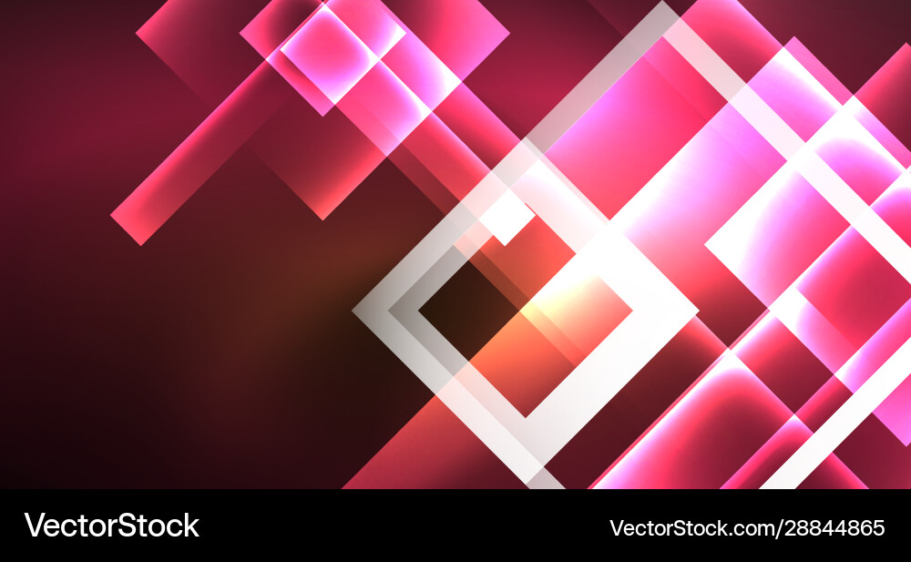 Shiny neon design square shape abstract background Shiny neon design square shape abstract background Vector Image