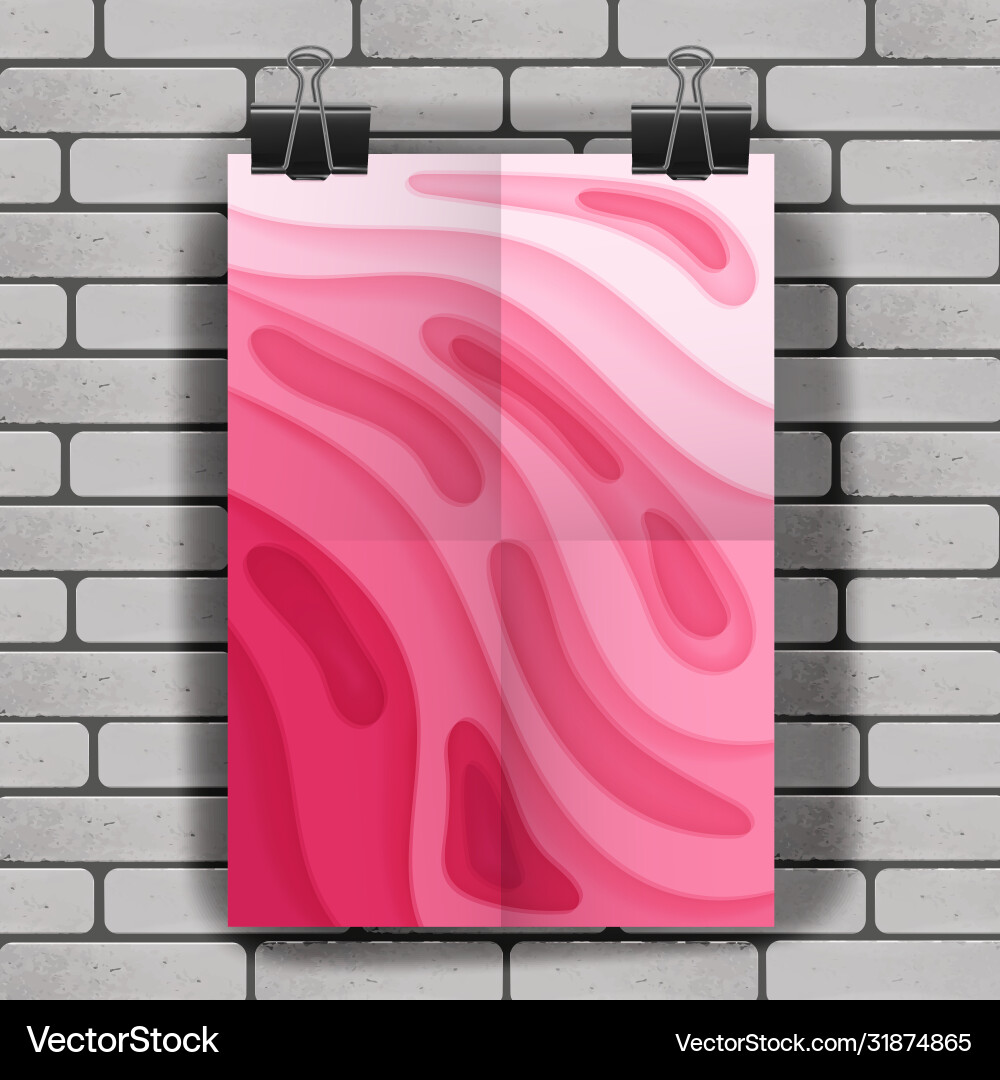 Template a4 format in paper cut style design vector image