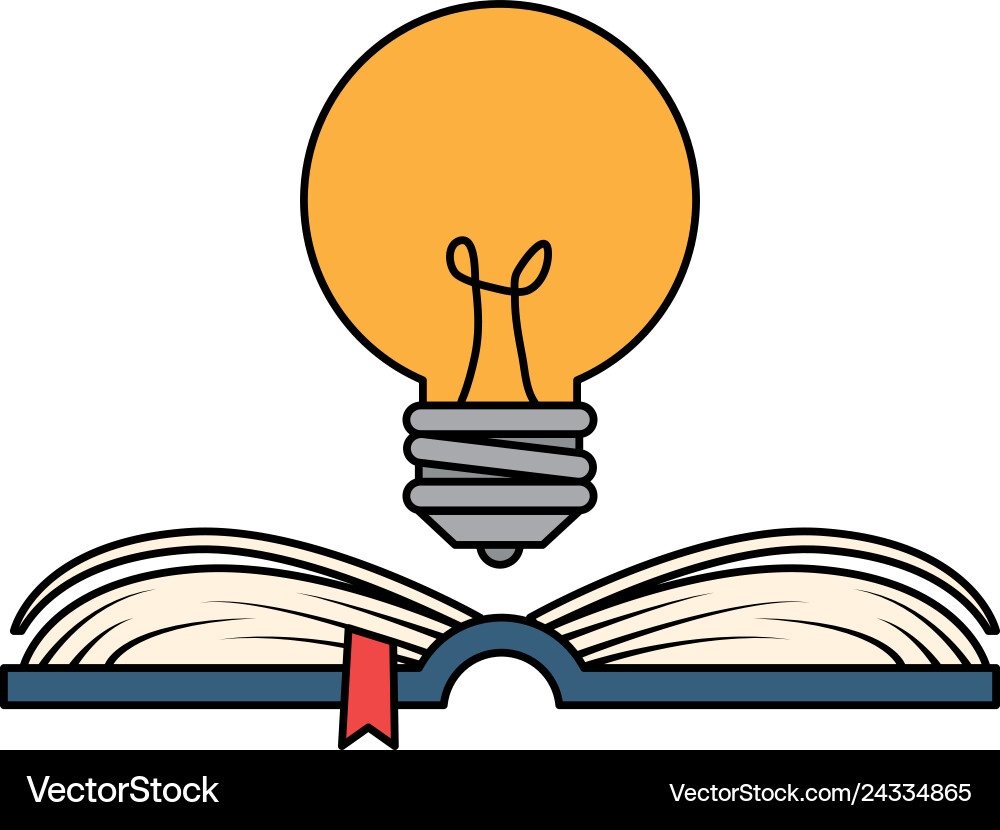 Text book with bulb Text book with bulb vector image