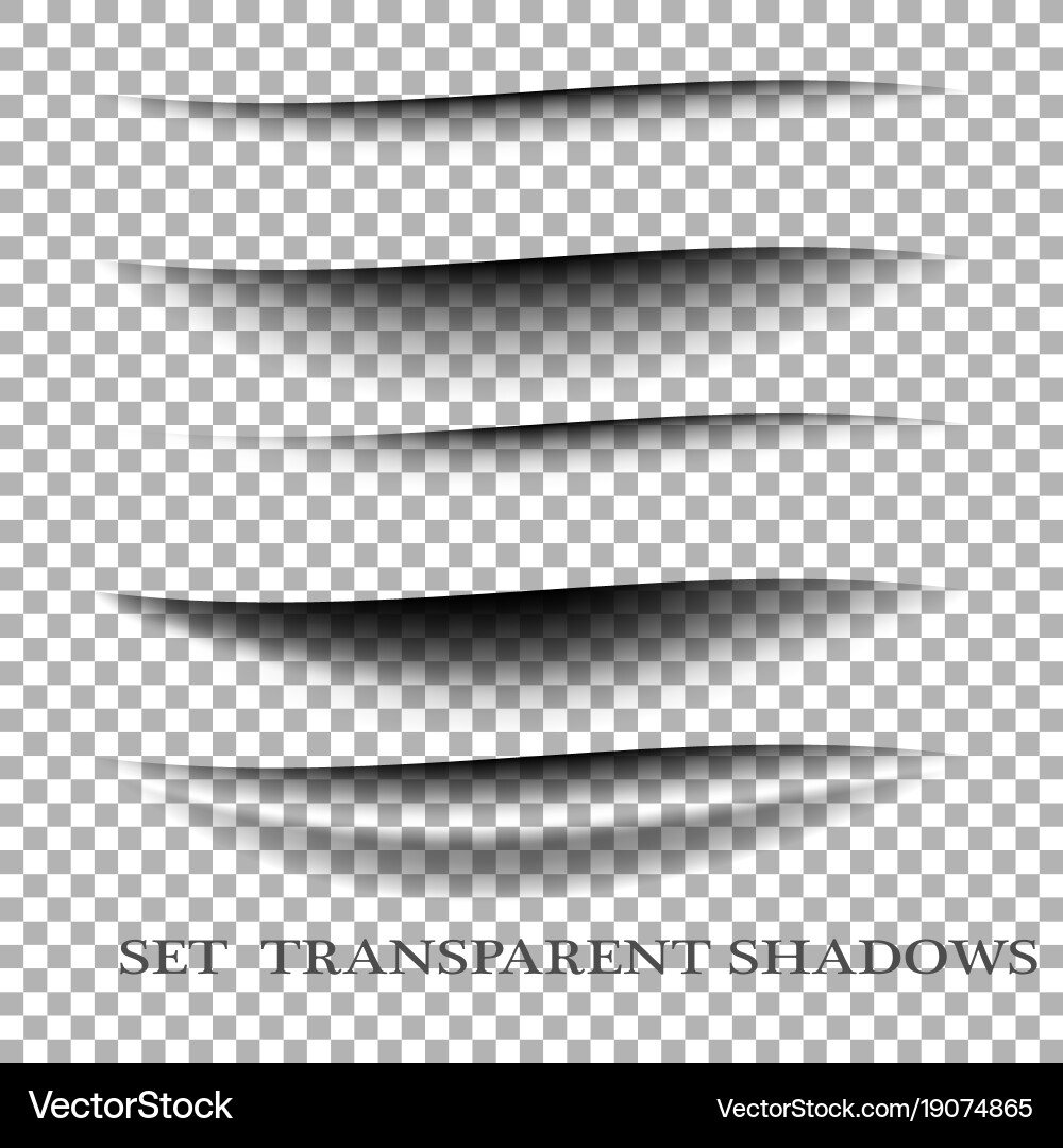 Transparent realistic paper shadow effect set web vector image