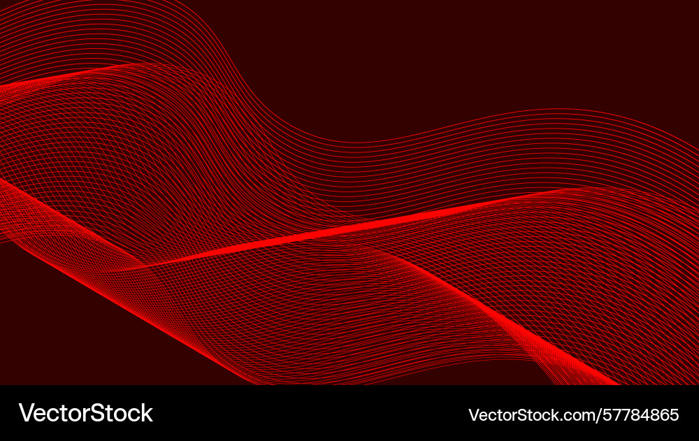 Wavy blend curved lines design background red Vector Image