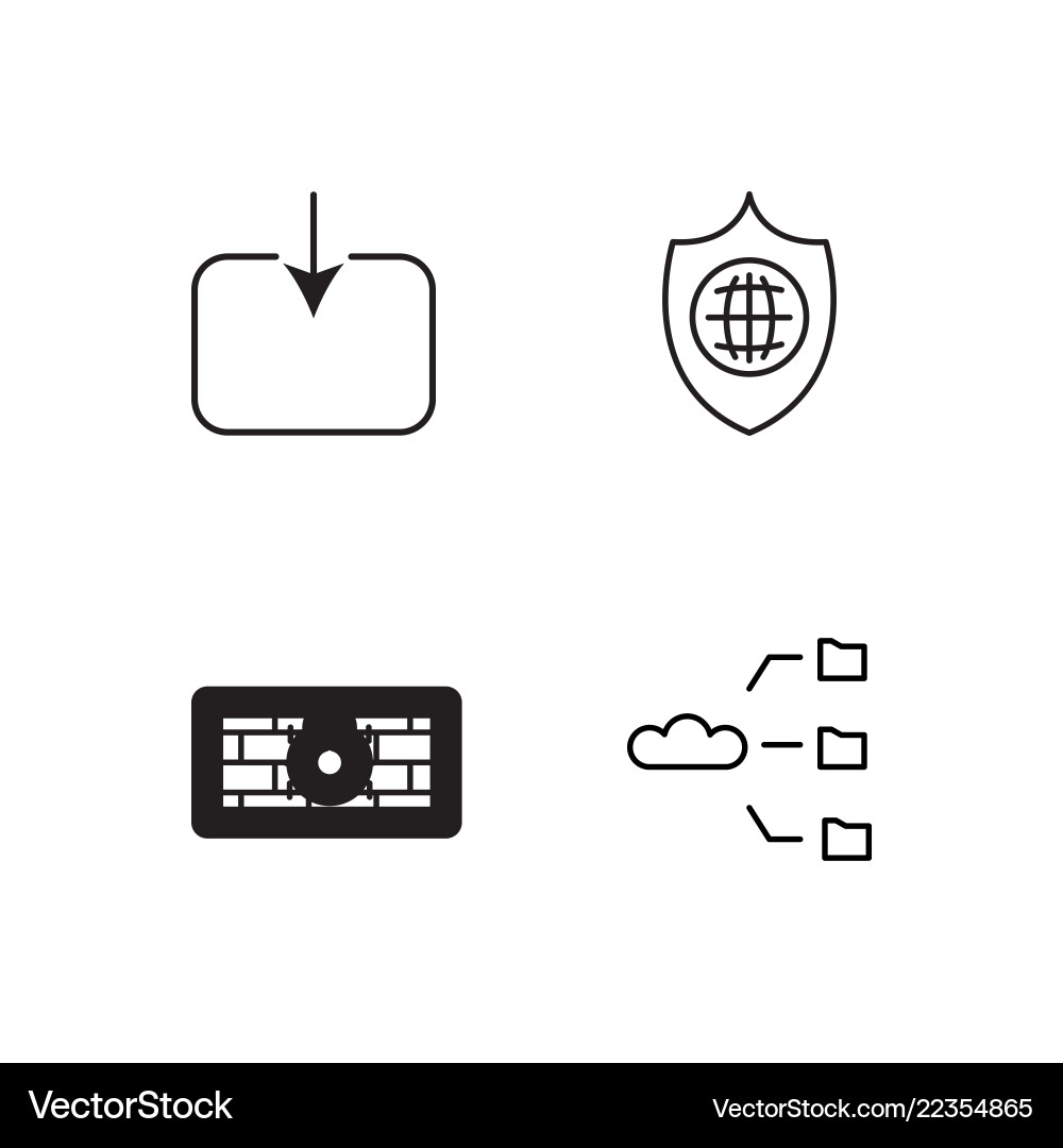 Web simple outlined icons set vector image