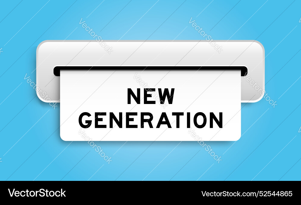White coupon banner with word new generation from White coupon banner with word new generation from vector image
