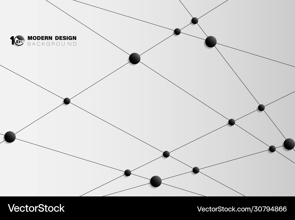Abstract black line pattern design cross tech vector image
