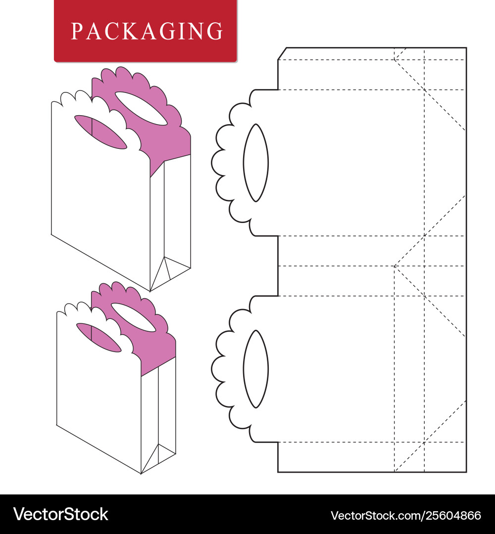 Bag packaging template for wearing Bag packaging template for wearing vector image
