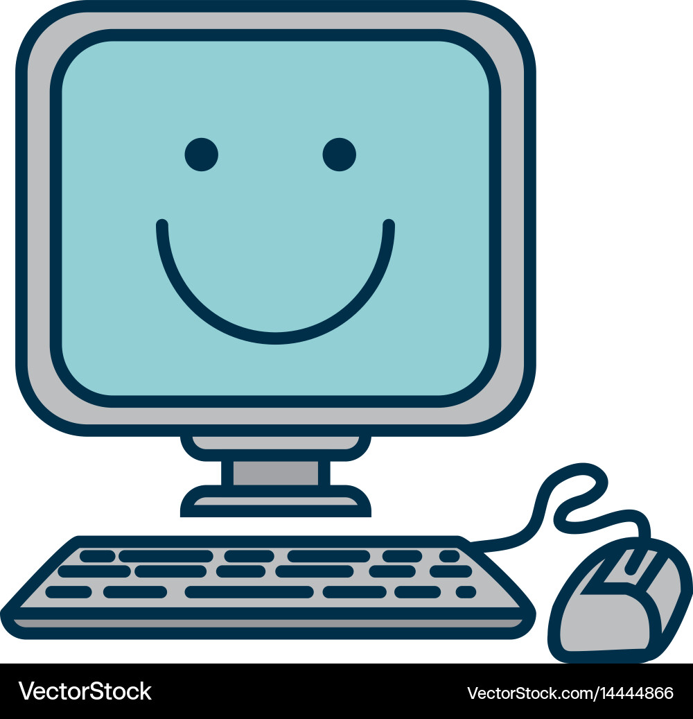 Desktop computer technology Vector Image