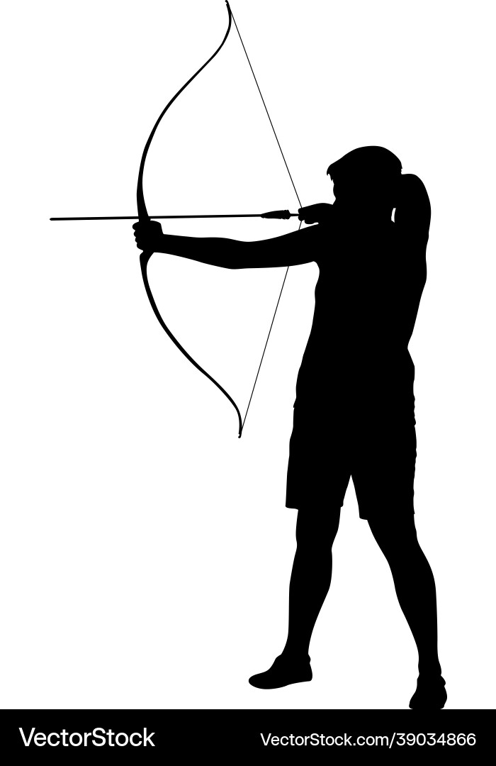 Female Archer Shooting Bow vector image