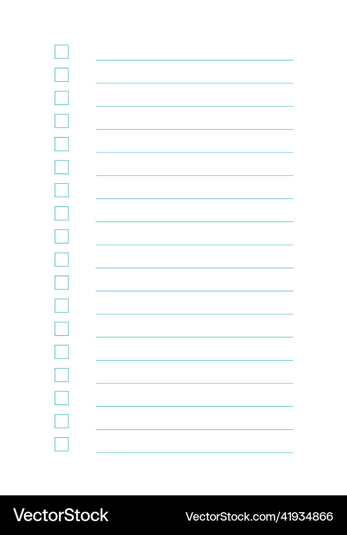 Graph paper printable to do list with check boxes vector image