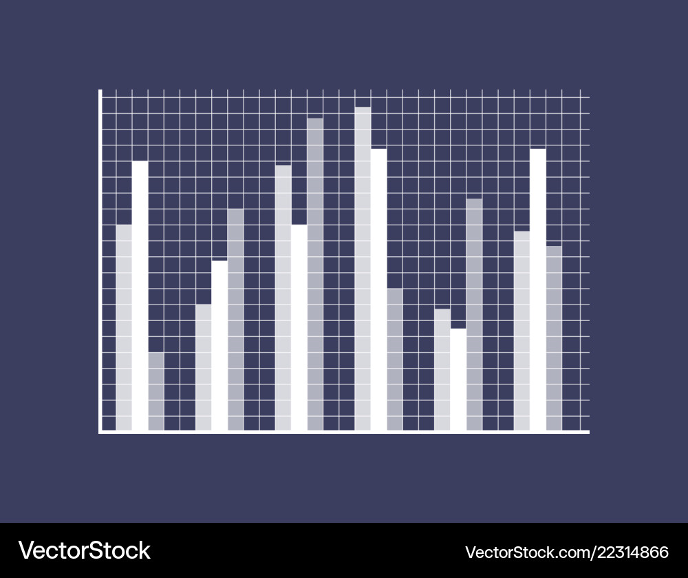 Graphic chart with thin bars on checkered field Graphic chart with thin bars on checkered field vector image