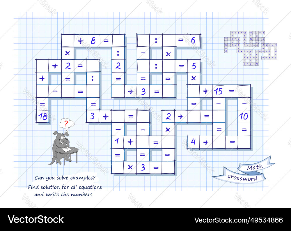 Math crossword können Sie Beispiele finden Math crossword können Sie Beispiele finden vektorbild