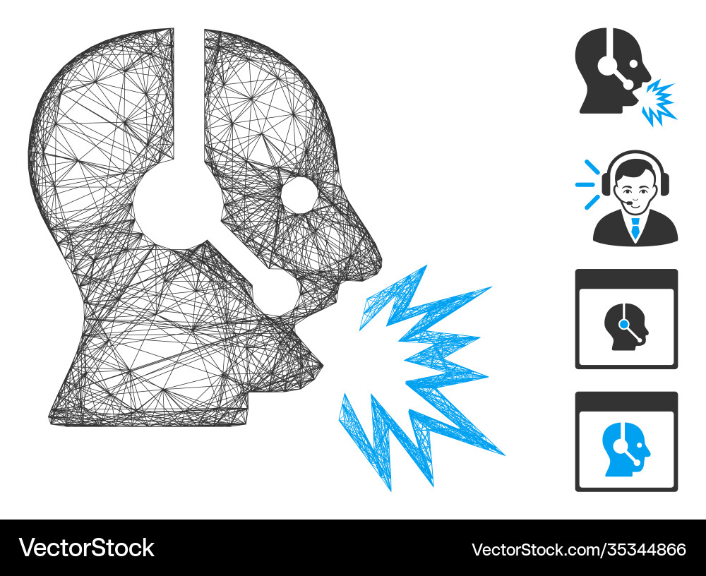 Net operator shout mesh Net operator shout mesh vector image