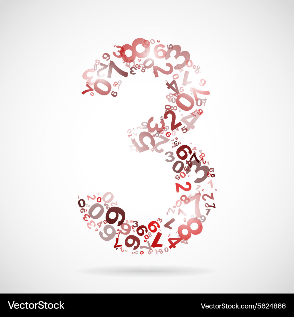 Number three from numbers Vector Image