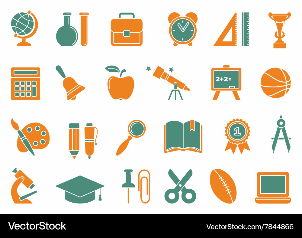 School icons Vector Image