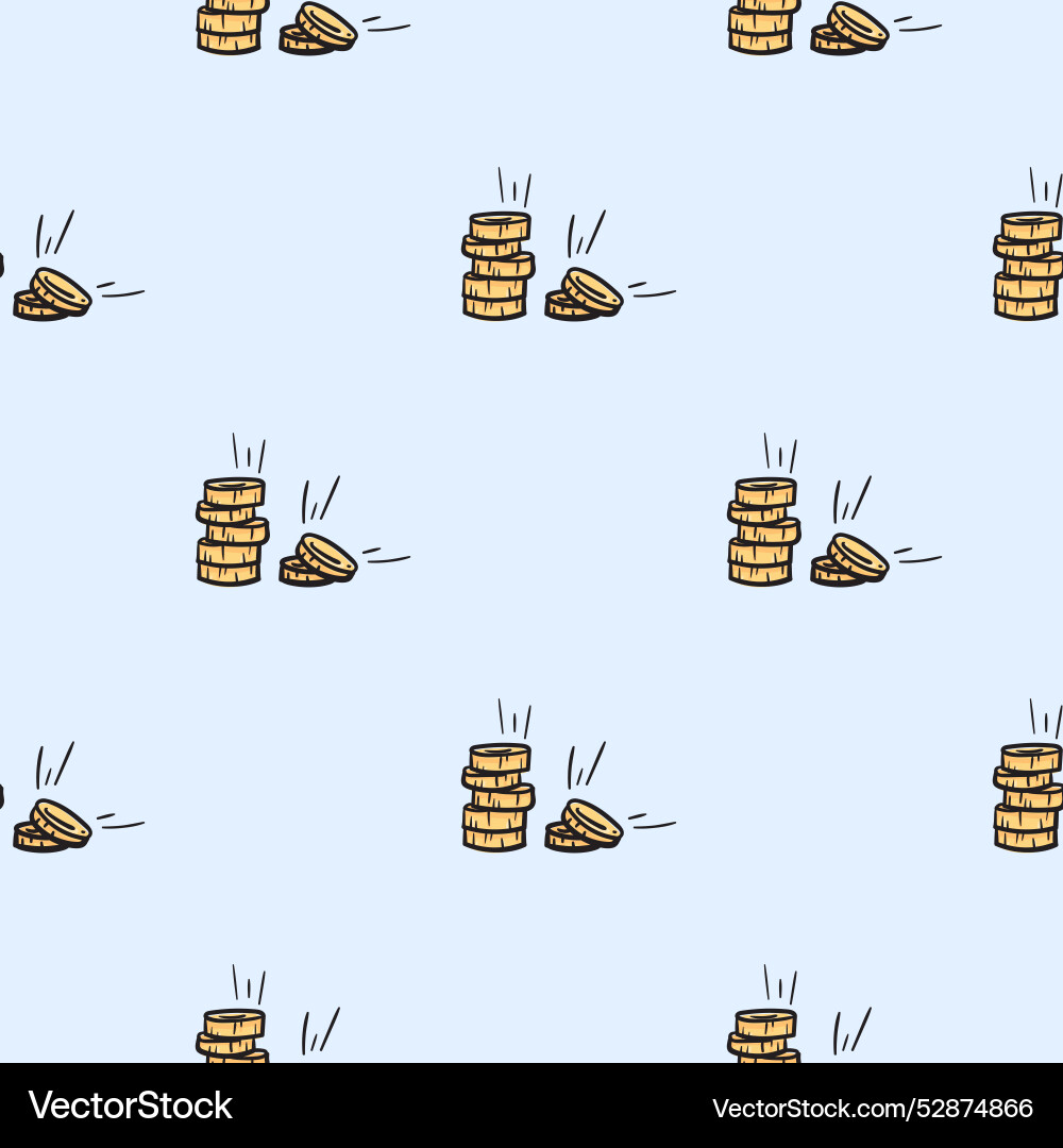 Seamless pattern with stack of gold coins icons Seamless pattern with stack of gold coins icons vector image