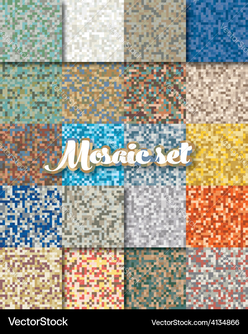 Set of abstract colorful mosaic pattern Vector Image