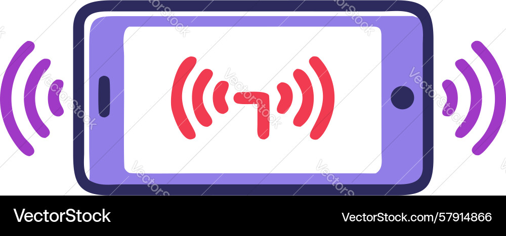 Smartphone sound waves icon mobile audio output Vector Image
