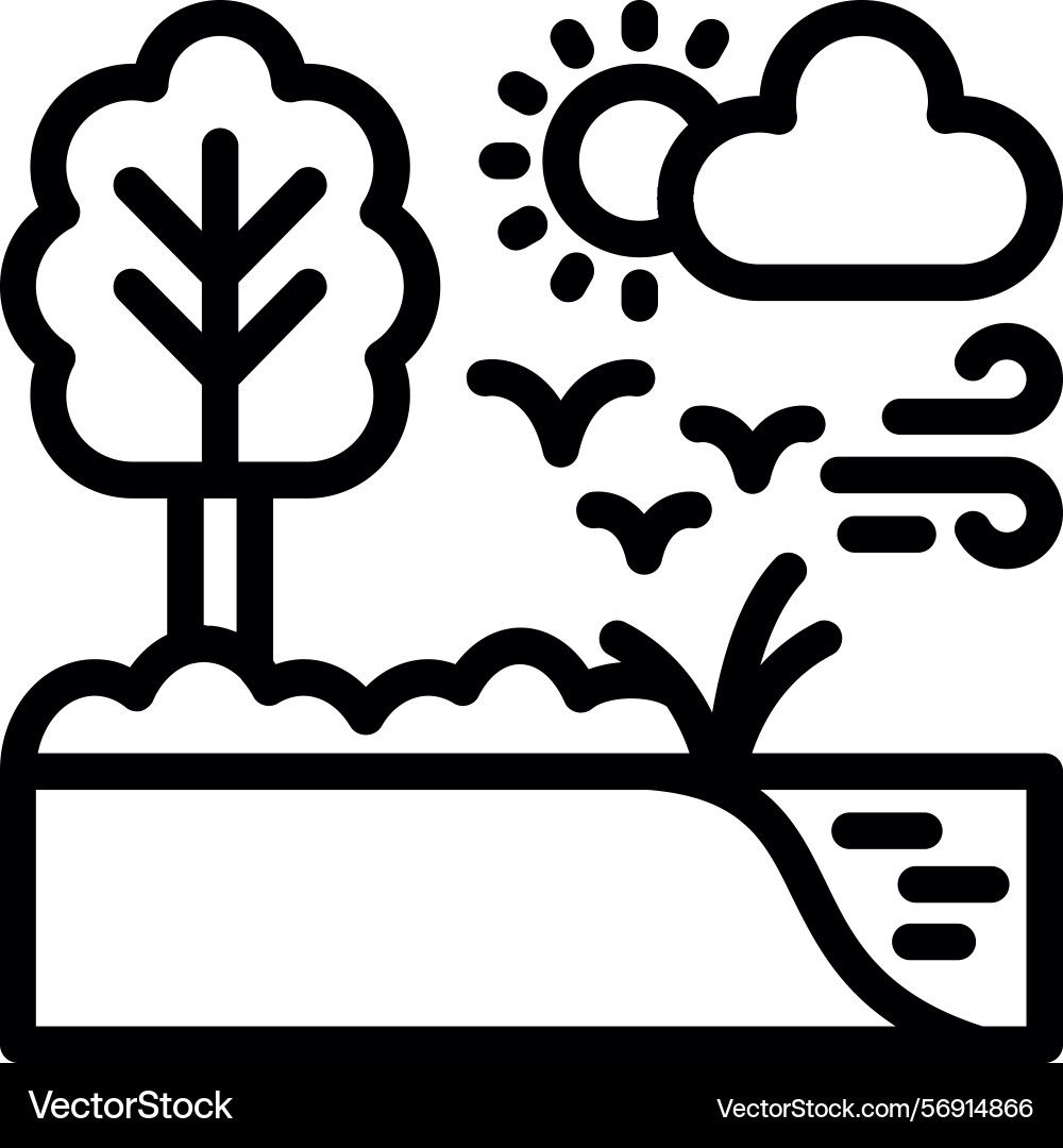 Soil erosion control linear style icon design vector image