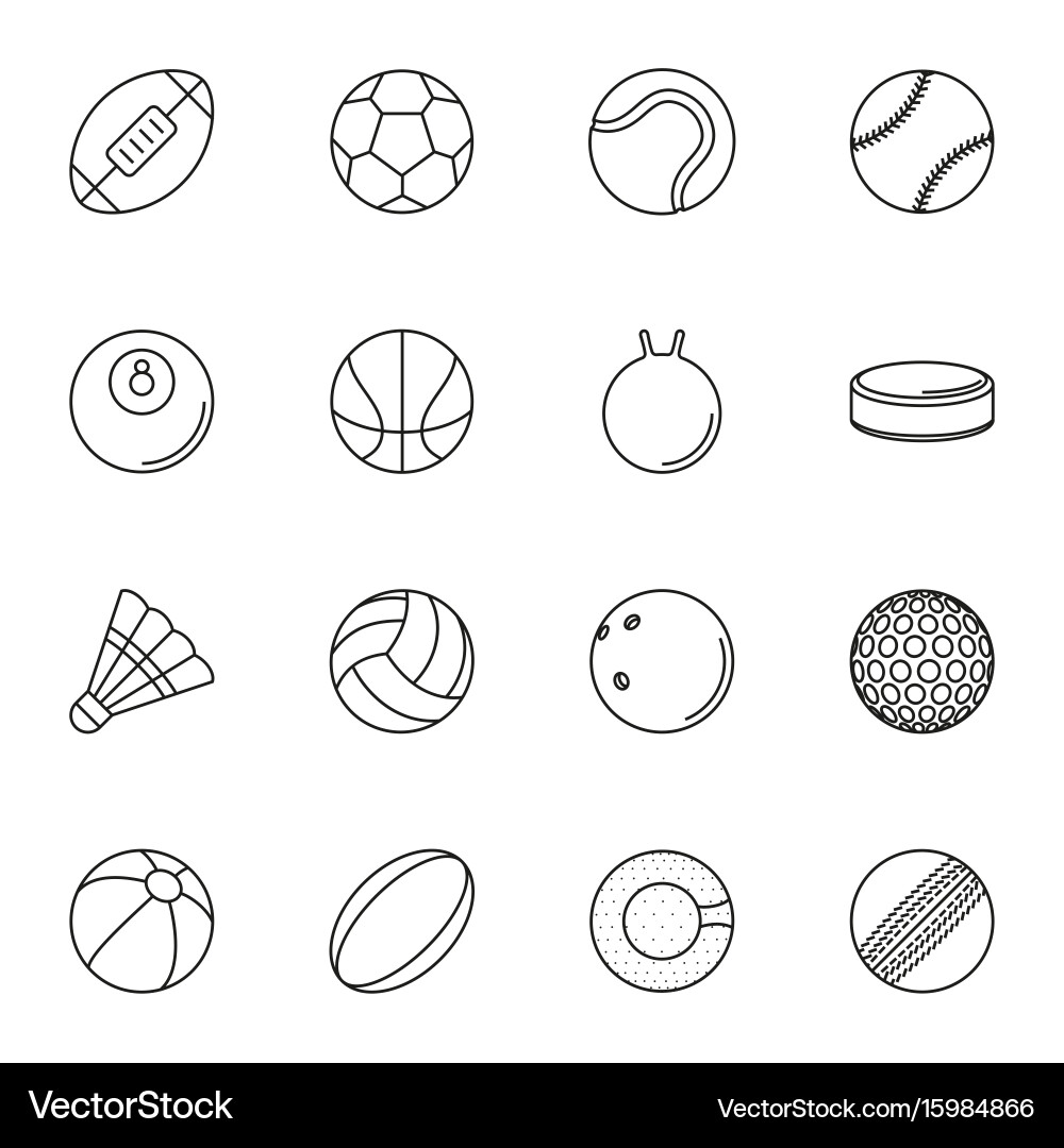 Sports Balls Icon Set Vector Image