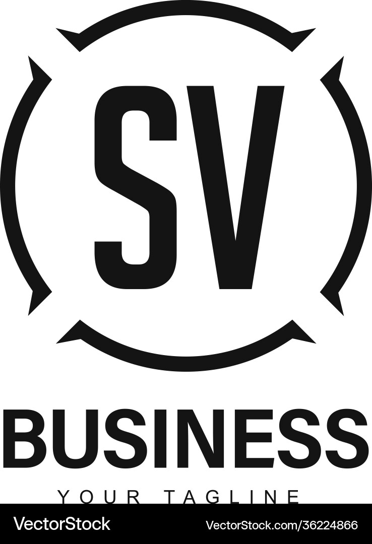 Sv initial a logo design with abstract style Sv initial a logo design with abstract style vector image