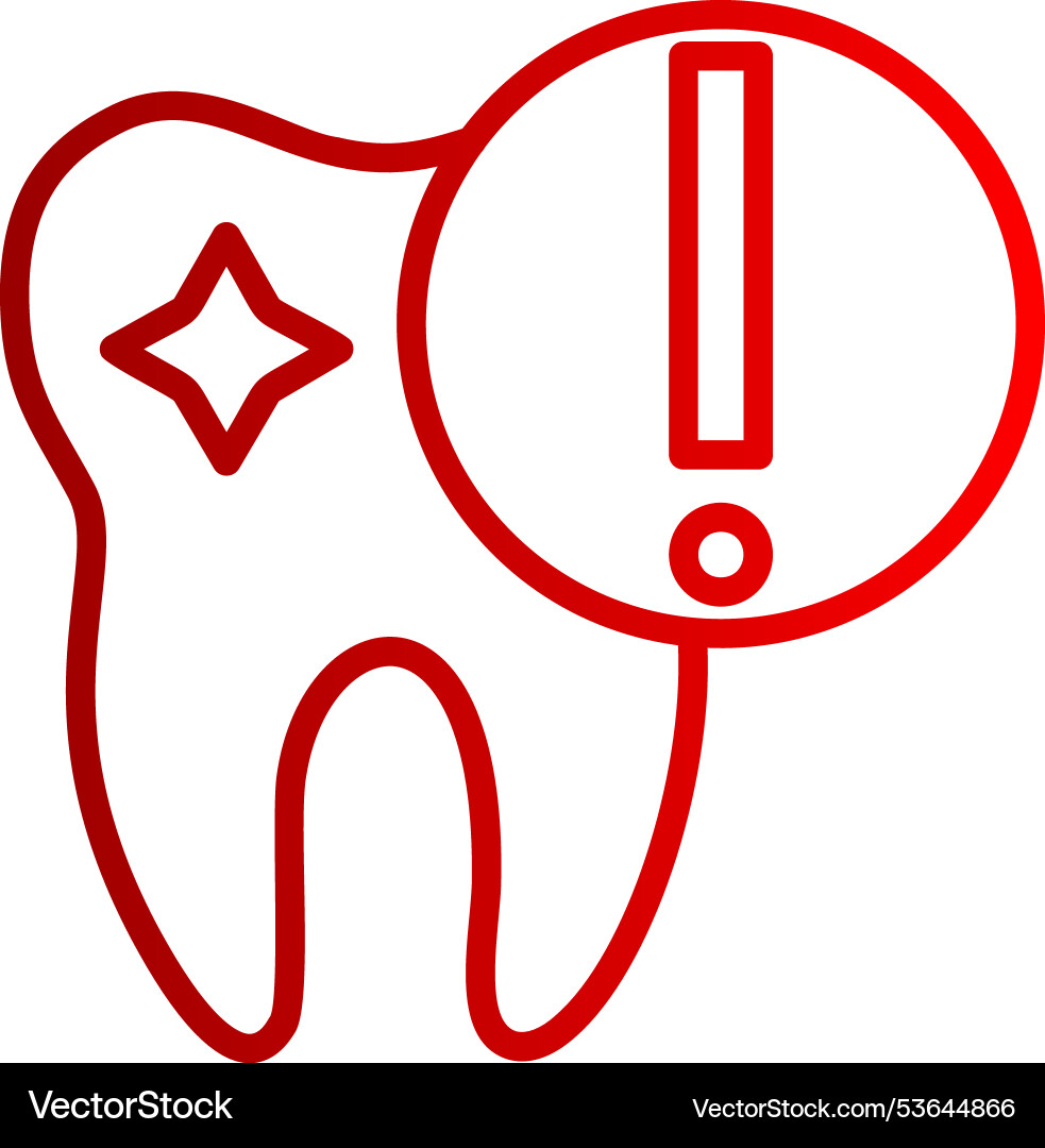 Tooth problem line gradient icon Vector Image