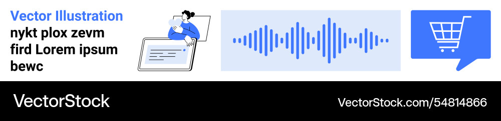 User interface elements with communication audio Vector Image
