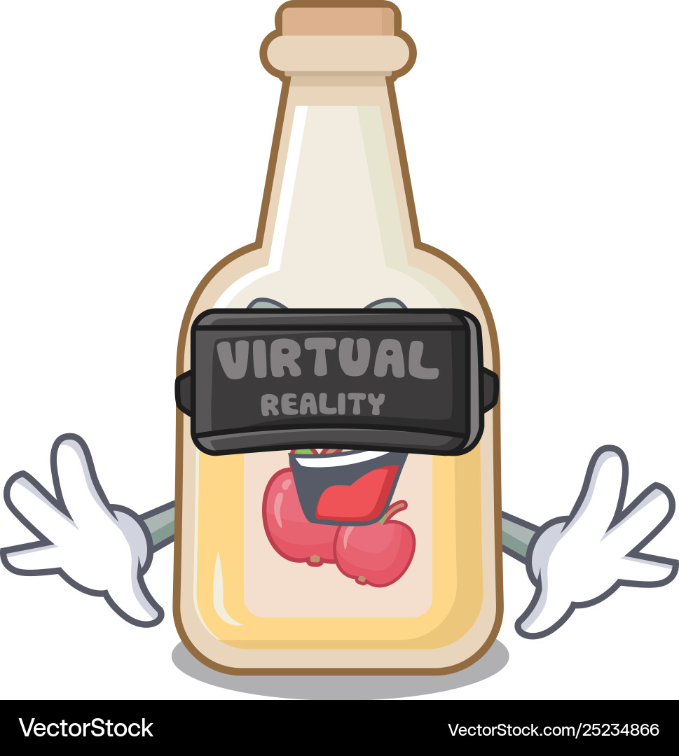 Virtual reality apple cider in character shape Virtual reality apple cider in character shape Vector Image