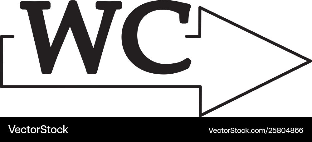 Wc toilet icon arrow pointer line vector image