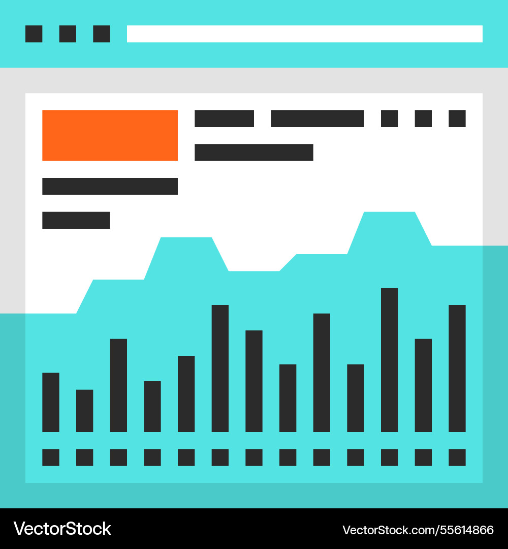 Web analytics flat line icon concept vector image