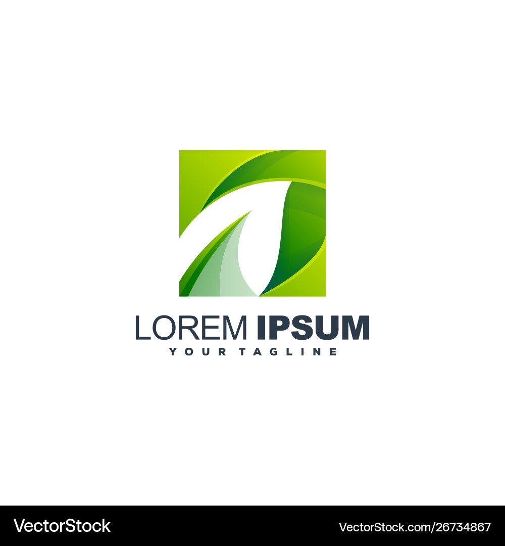 Awesome gradient leaf logo design Royalty Free Vector Image