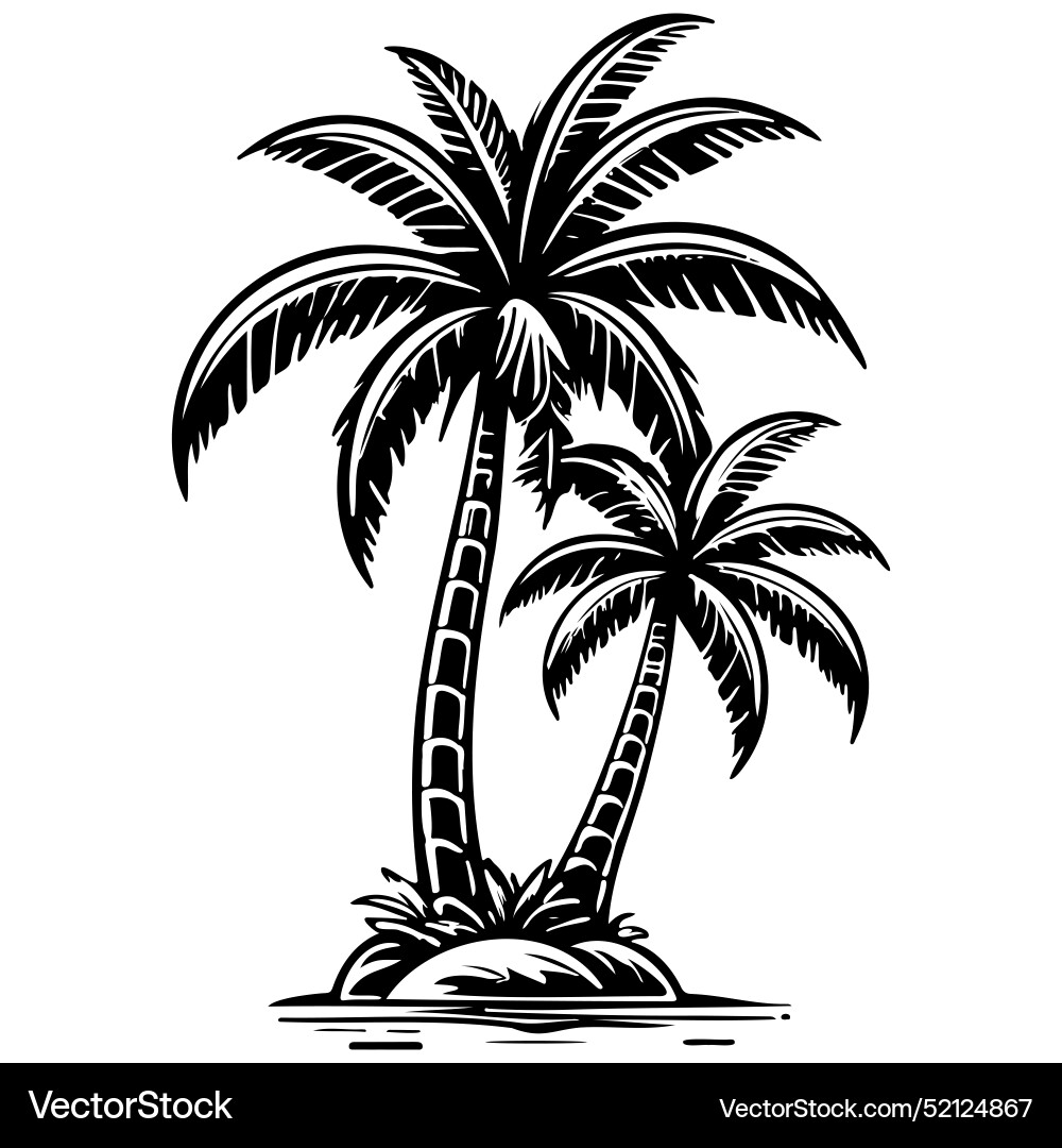 Small Palm Tree Tattoo Outline Ideas