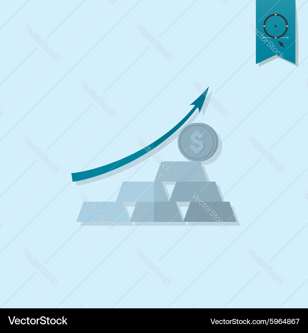 Business graph with arrow pointing up Vector Image