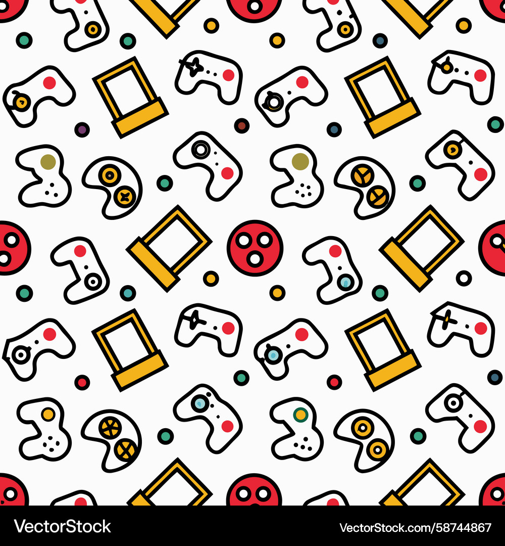 Colorful controllers screens create a fun retro Vector Image