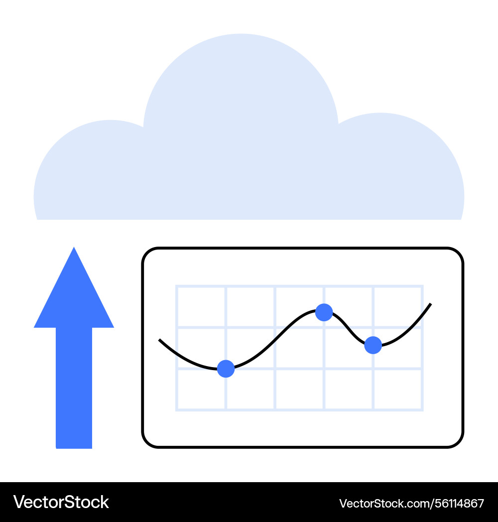 Data upload to cloud with performance analytics Data upload to cloud with performance analytics vector image