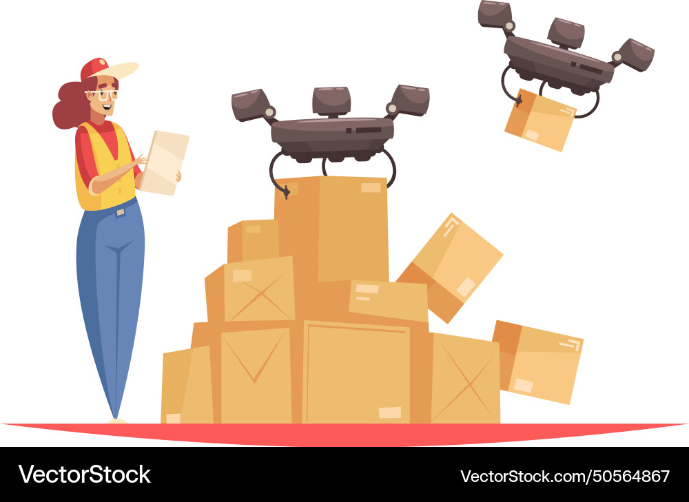 Delivery Drones Logistics Composition Royalty Free Vector Delivery Drones Logistics Composition Royalty Free Vector