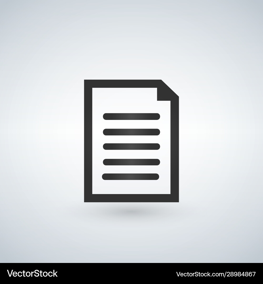 Document icon isolated for graphic and web design Vector Image