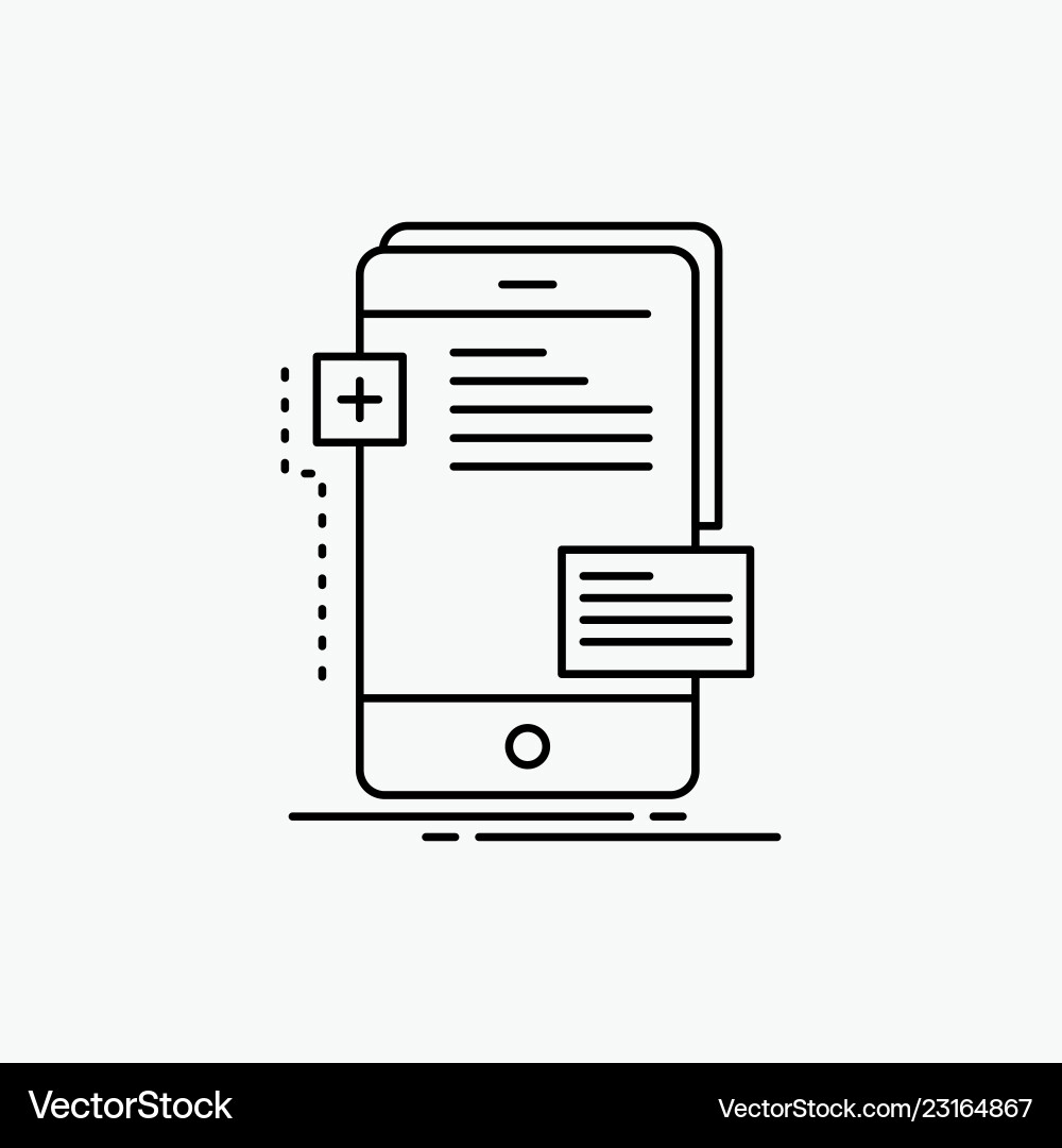 Frontend interface mobile phone developer line Vector Image
