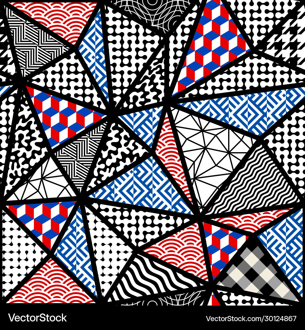 Geometric abstract pattern in patchwork style Geometric abstract pattern in patchwork style vector image