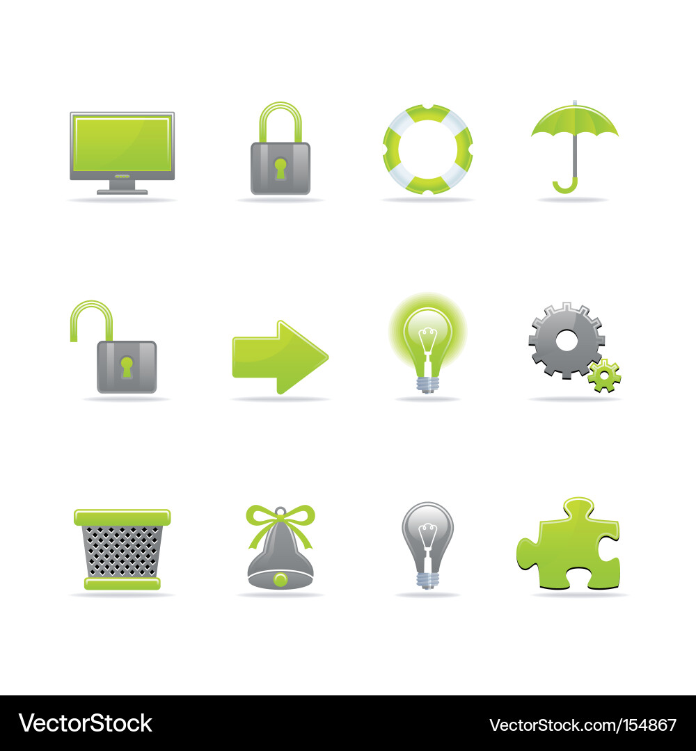 Glossy Web Icons Set vector image